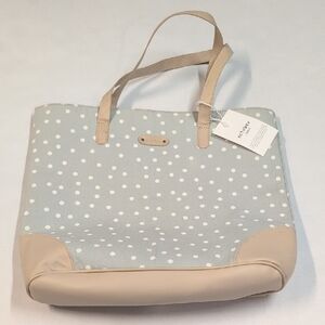 October Jaipur Blue and Cream Polka Dot Tote